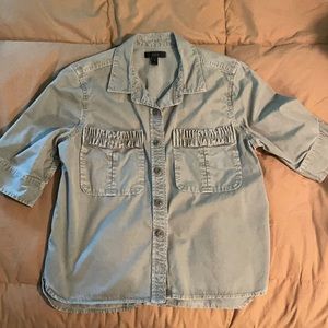 Olive green army style JCrew button down